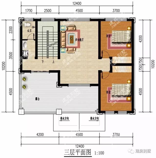 两款简约实用的三层别墅设计图，不仅外观简约，而且布局实用