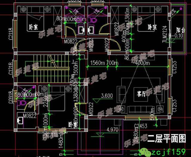 农村三层别墅房屋住宅设计图，100平米左右，外观立体感丰富，空间布局安排合理