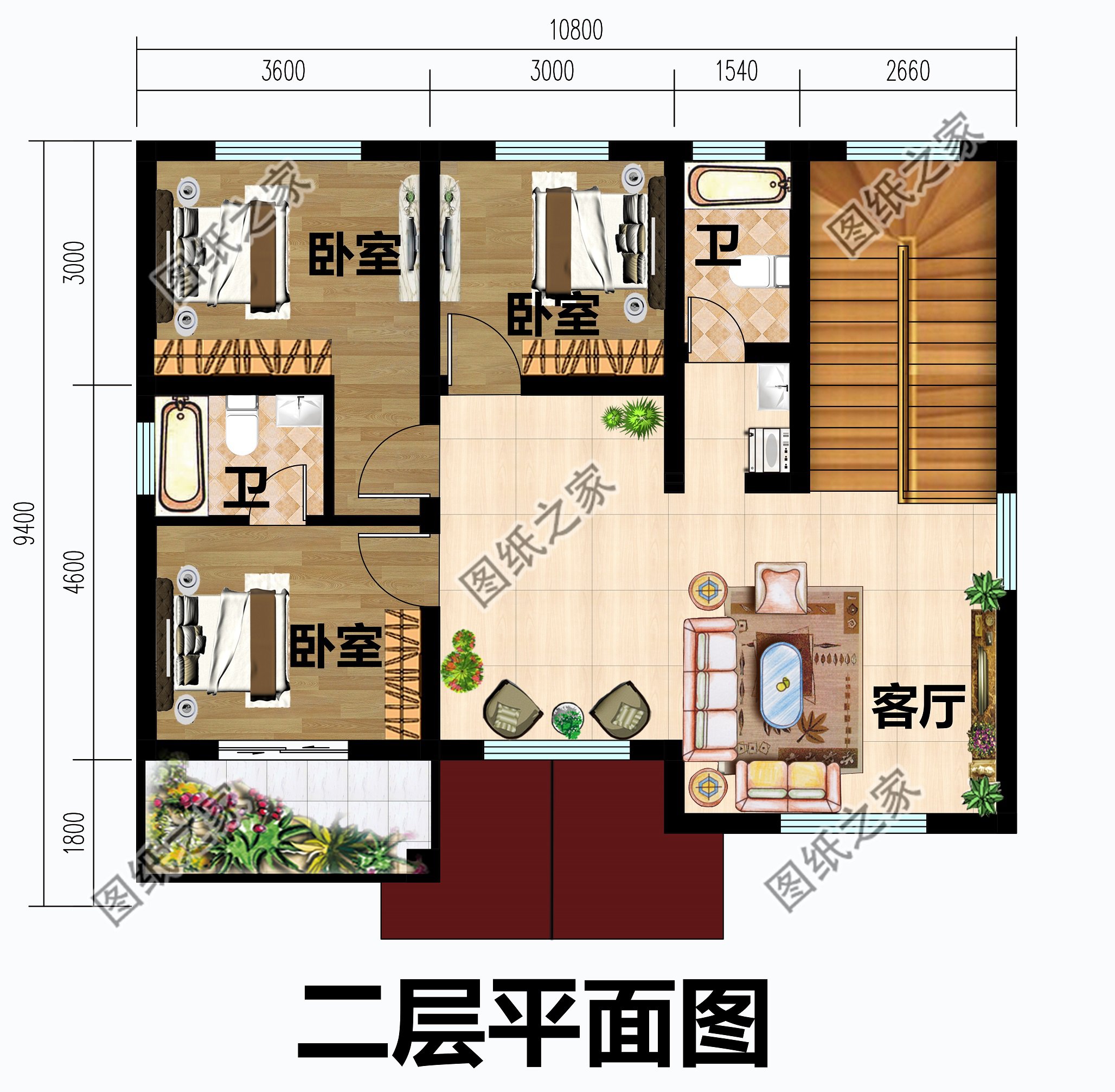 农村90平米二层设计图，最经典，过完年正好可以建