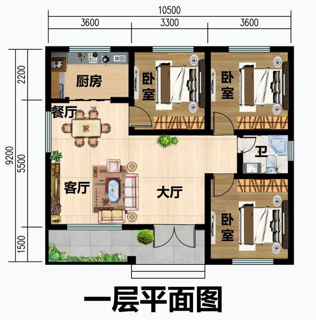 9米x10米农村户型图，小户型盖出大气派，不愁家里房子老气了