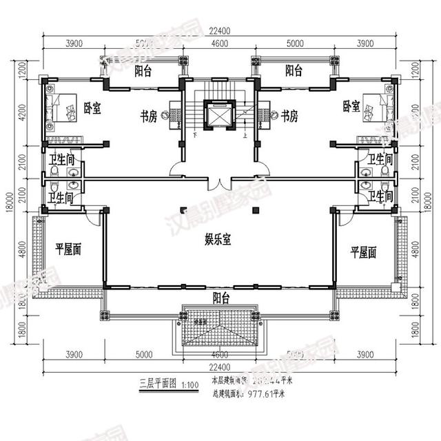 占地351平方米的三层别墅设计图，洋气十足美观实用，主体造价100万。