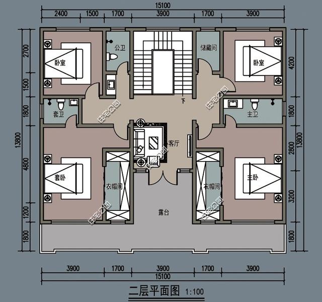 新中式别墅设计图，父子携手建农村养老房，每人出资30万，有个堂屋就是美滋滋