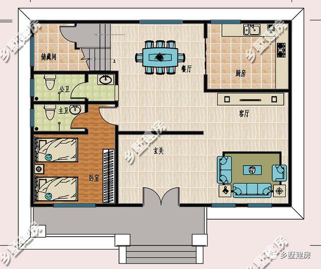 13x11米欧式别墅设计图，外形美+内部布局合理，适合农村建造！