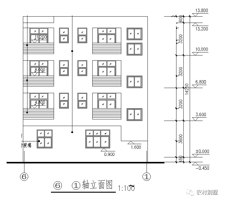 12x8现代四层米农村自建房图，可商住两用