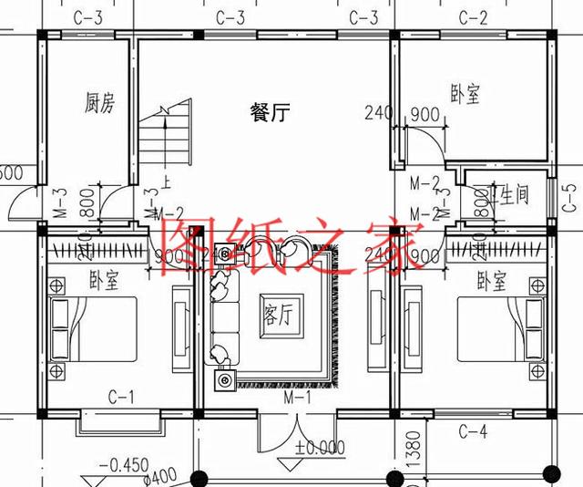 4套100平米左右的二层别墅，美观大气、方正实用，大家都喜欢！