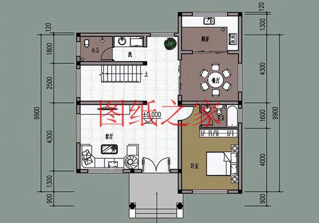 4套100平米左右的二层别墅，美观大气、方正实用，大家都喜欢！