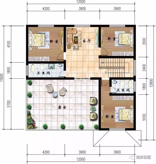 两款面宽12米的三层别墅设计图，第一栋简约大气，实用而方便，建的人少说也有千户