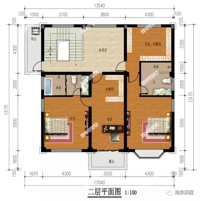 两款面宽12米的三层别墅设计图，第一栋简约大气，实用而方便，建的人少说也有千户