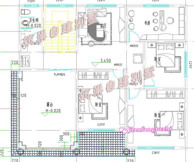 30万180平米新中式中国风农村别墅设计图，水墨丹青青砖青瓦诗情画意！