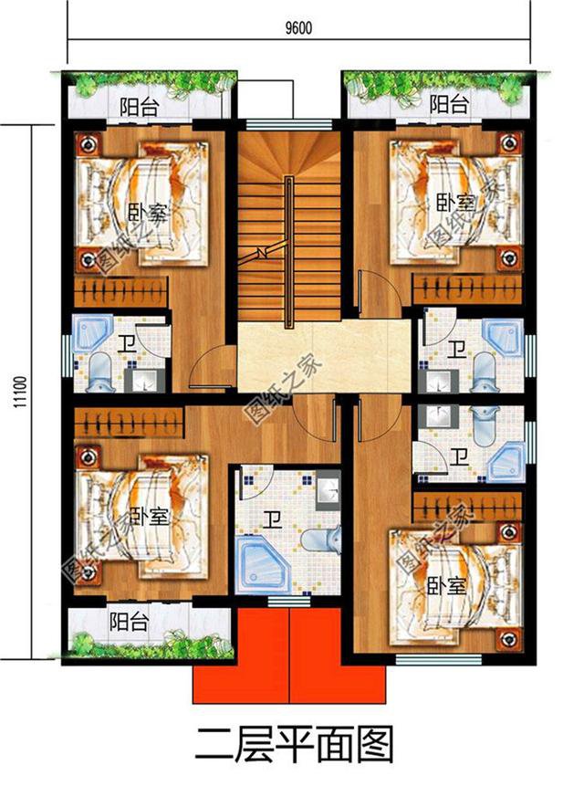 农村二层9×11米房子设计图，施工简单造价经济，第一款16万可以建