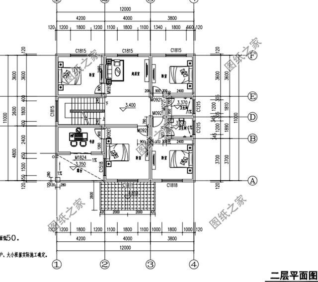 四套12×11米农村建房设计图，户型大小各不相同，你更喜欢哪一套？