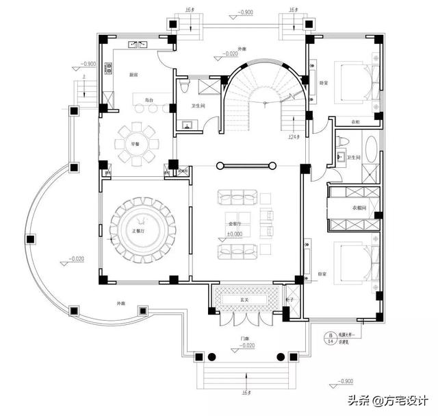 占地270平的五层豪华别墅设计图，带效果图和施工图。