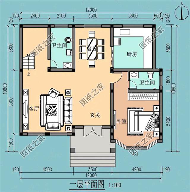 四套12×11米农村建房设计图，户型大小各不相同，你更喜欢哪一套？