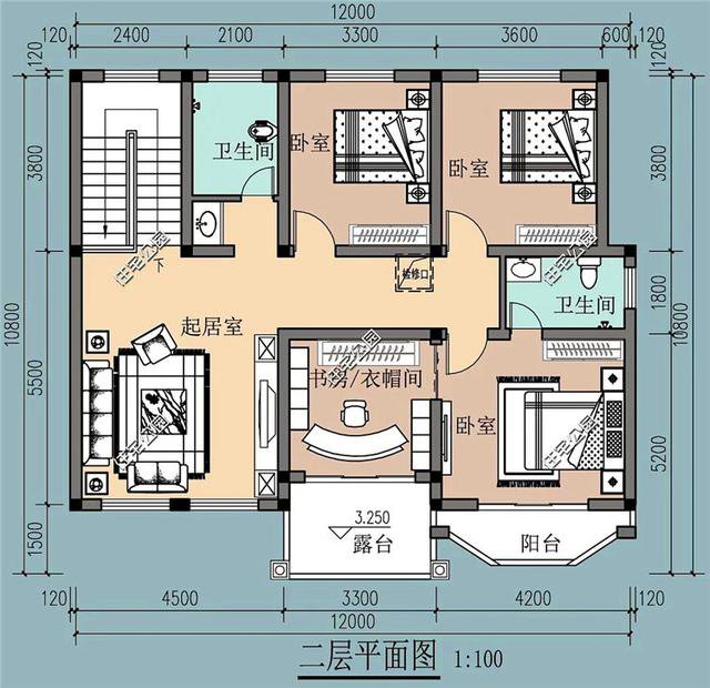 四套12×11米农村建房设计图，户型大小各不相同，你更喜欢哪一套？