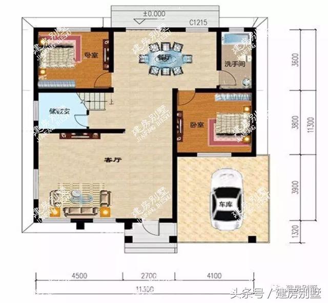 11×11米二层农村小别墅设计方案图，布局经济又实用